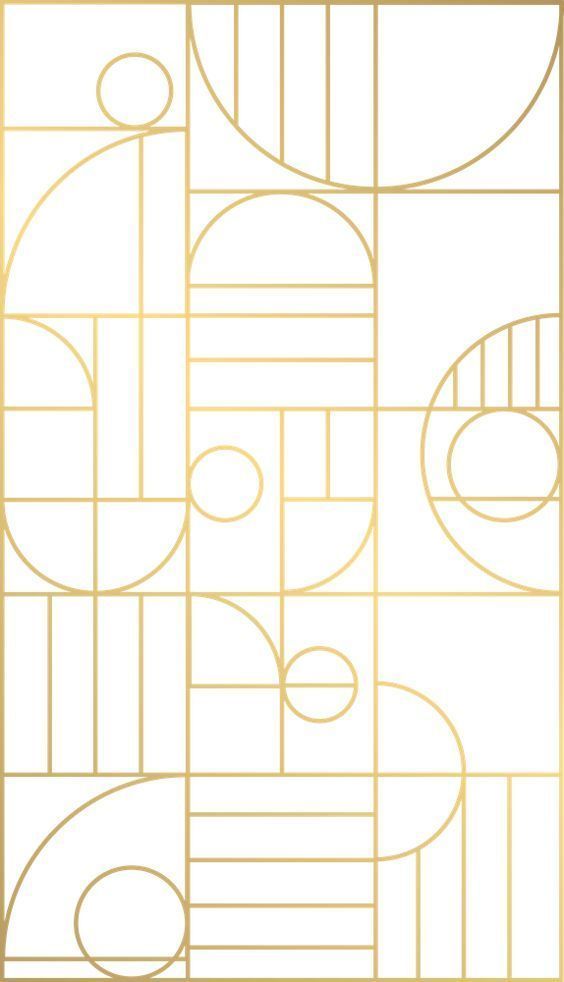 an art deco design with gold lines and circles