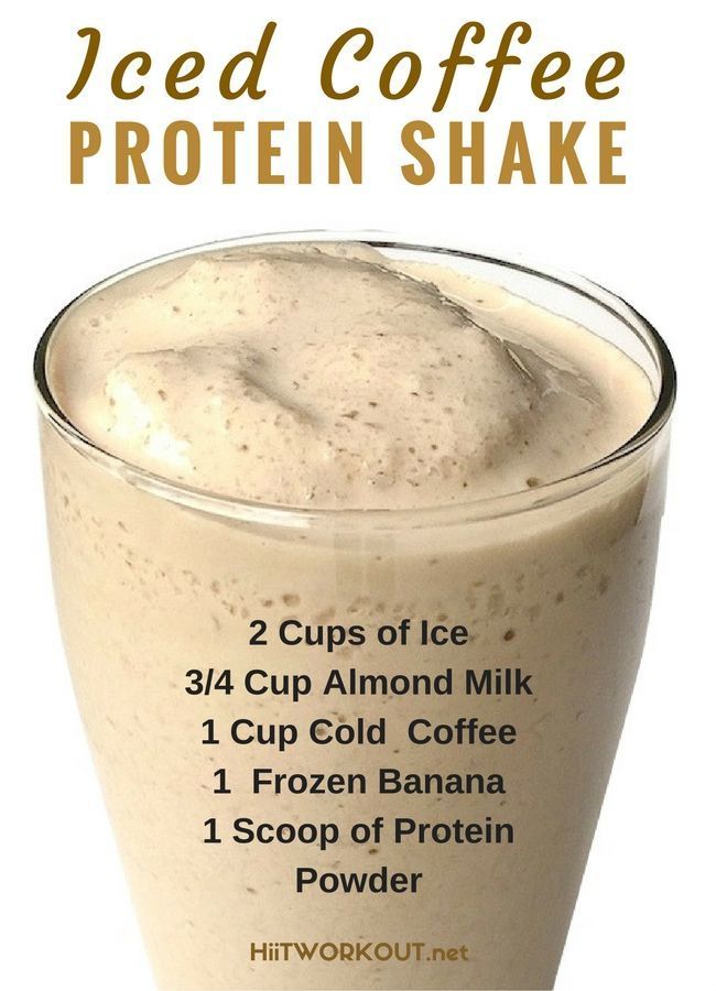 iced coffee protein shake recipe on the app store's mobile phone screen, with instructions for how to make it