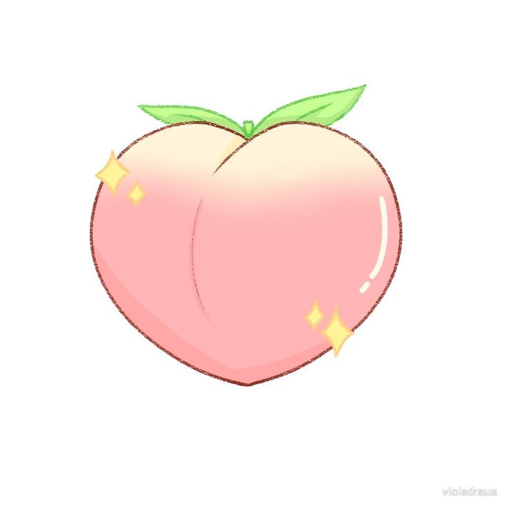 a pink apple with green leaves on it