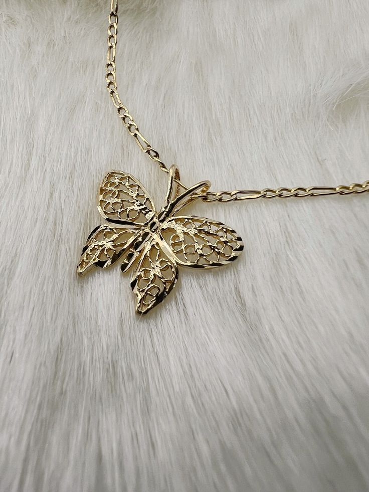 14k Solid Yellow Gold Butterfly Necklace, Stunning Pendant! 1 Butterfly Charm, Butterfly Pendant, with Gift Box Solid 14k Gold, Butterfly. Choose To Buy With 16in Chain Or Without Chain. Dimensions: 17mm x 18.6mm Diamond Cut finish for a radiant shine. Question? Please don't hesitate to contact me. *Wholesale or Custom* Wholesale: The more you buy, cheaper goes the price. Custom: Unique pieces to fit your very own style. (Different Color Gold) Contact Me for more information. 14k Yellow Gold Butterfly Pendant Necklace, 14k White Gold Butterfly-shaped Jewelry, Dainty 14k Gold Butterfly Jewelry, 14k White Gold Jewelry With Butterfly Charm, 14k White Gold Butterfly Jewelry, Hypoallergenic Yellow Gold Jewelry For Mother's Day, Yellow Gold Butterfly Charm Pendant Jewelry, Fine Jewelry Butterfly-shaped Yellow Gold Jewelry, 14k Gold Jewelry With Silver Butterfly Charm