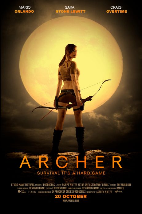 the movie poster for archer, which features a woman with an arrow in her hand