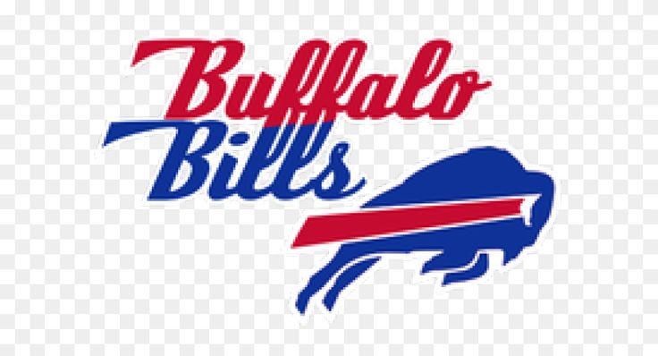 the buffalo bills logo is shown in red, white and blue on a transparent background