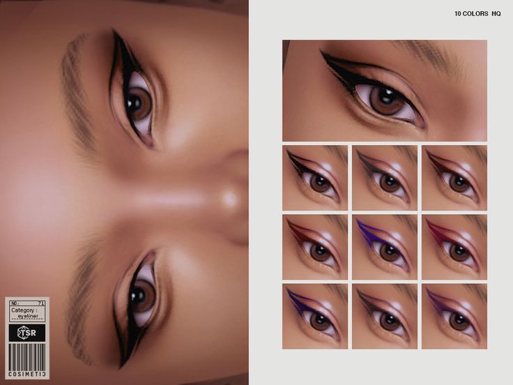 an image of a woman's eyes with different angles and colors on the side