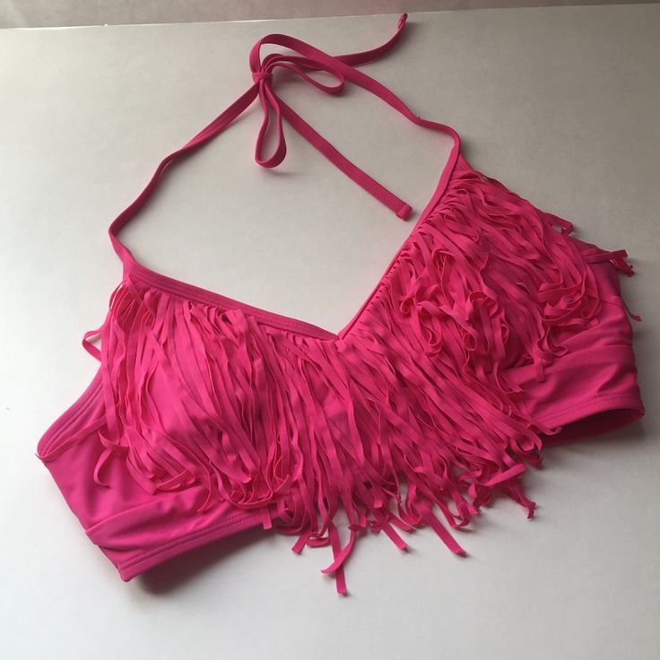 Pink Xhilaration Fringe Top Never Worn! Slight Padding. Ties At Neck And Cute Double Back Clasp. Loved Tyr Bottoms In Olive Green With A Pink Accent Stripe. Adjustable Inside Draw String. Pairs Well Together, But Willing To Sell Separately As Well. Both Pieces Size L. Smoke/Pet Free Home. Open To Offers. Pink Stretch Halter Top With Built-in Bra, Pink Sleeveless Swimwear With Built-in Bra, Pink Summer Halter Top With Built-in Bra, Pink Party Tops With Built-in Bra, Pink Stretch Halter Top For Swimming, Pink Stretch Halter Top, Bra-friendly, Pink Fitted Halter Top With Built-in Bra, Pink Party Swimwear For Spring, Fitted Pink Halter Top With Built-in Bra