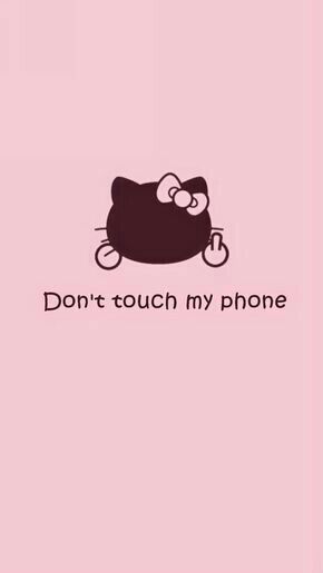 a hello kitty phone case with the words don't touch my phone