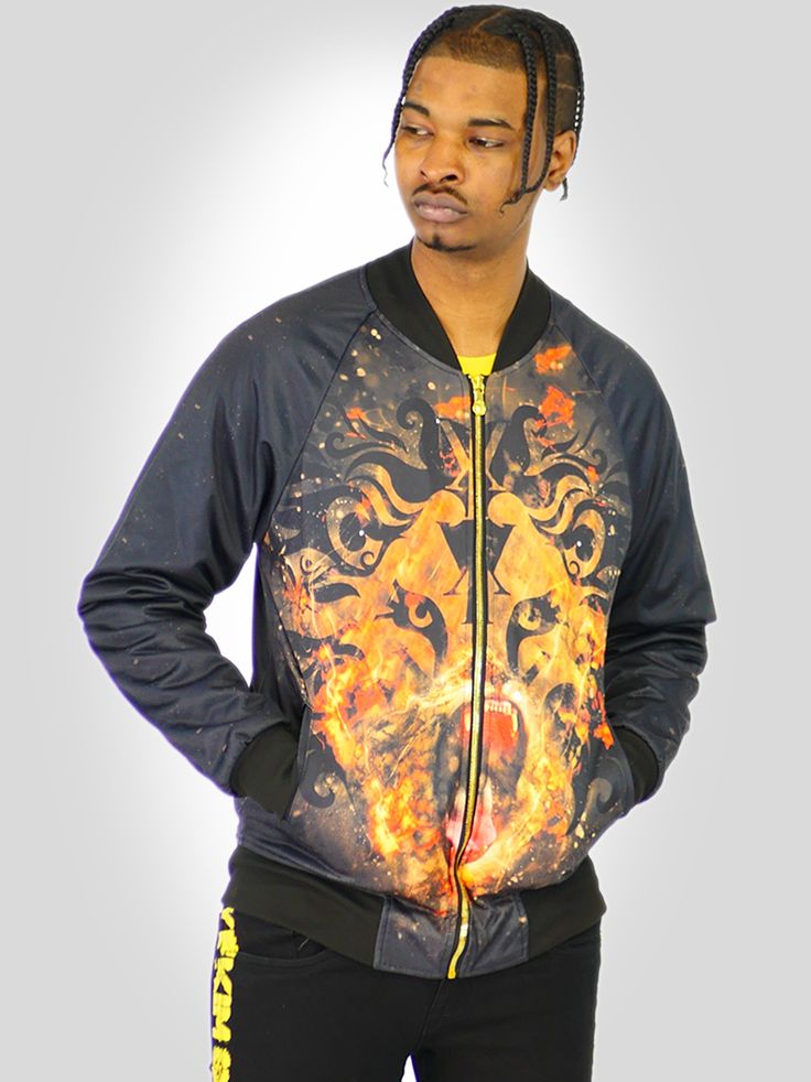 Mens Bomber Signature Lion Logo. Urban Clothing, Streetwear, Hip Hop Clothing. High Quality Fabric, durable. Signature logo liner.Super Soft and Comfortable. Perfect choice for any season for daily wear, casual wear, work wear, driving, travel outfit and outdoor activities. Made in Pakistan. Sizes from S-3XL. Logo Lion, Hip Hop Clothing, Urban Clothing, Streetwear Hip Hop, Lion Logo, Clothing Streetwear, Embellished Jacket, Hip Hop Outfits, Letterman Jacket