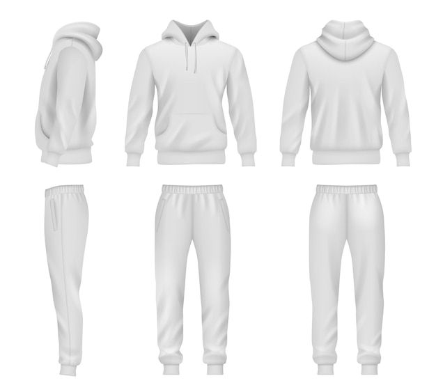 Tracksuit Mockup, Hoodie Tracksuit, Clothing Templates, White Tracksuit, Sweatpants For Men, Hoodie Mockup, Man Fashion, Clothing Mockup, Cleaning Ideas