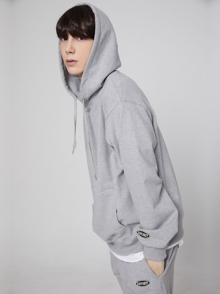 Editor's NotesPAPERBOY’s hoodie gives casual look with oversized fit and logo embroidery wappen detail.- Hood detail with adjustable drawstring- Oversized fit- Long sleeves- Ribbed cuffs and hem- Front pocket- Logo embroidery wappen in sleeve- Minimized shrinking and warpingMeasurements(in.)M / L / XL- Length: 27.6in. / 28.0in. / 28.3in.- Shoulder: 20.1in. / 20.9in / 22.0in.- Chest: 23.6in. / 24.6in. / 26.0in.- Sleeve: 24.4in. / 25.0in. / 25.4in.*Model Info: 5’6’’ 119.0lbs Fitting Size M*Model I Sporty Relaxed Fit Hoodie With Drawstring, Urban Style Solid Sweats With Ribbed Cuffs, Streetwear Sweatshirt With Ribbed Cuffs, Solid Color Sweatshirt With Ribbed Cuffs For Streetwear, Solid Sweatshirt With Ribbed Cuffs For Streetwear, Basic Winter Hoodie With Adjustable Hood, Oversized Basic Hoodie For Winter, Urban Style Solid Sweatshirt With Ribbed Cuffs, Basic Winter Hoodie With Double-lined Hood