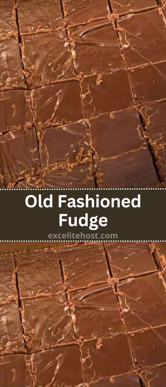 an old fashioned fudge is shown with the words, old fashioned fudge on it