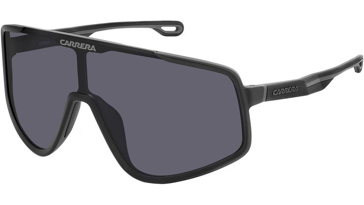 Carrera sunglasses model 4017/S color code 003 IR Matte Black. These Carrera sunglasses are part of a special capsule collection dedicated to music festivals. The iridescent maxi shield lens is captivating, perfect for the magical setting of these events. The slightly folded temples, completed with a 'Festival Edition' inscription on the inside, are injection-moulded in two colours, recreating the Carrera flag. The holes on the end tips were inspired by active lifestyles, while the Carrera logos Black Anti-reflective Shield Sunglasses For Sports, Black Tinted Glass Shield Sunglasses, Black Anti-reflective Shield Sunglasses For Outdoor, Anti-reflective Black Sunglasses For Cycling, Carrera Sunglasses, Ski Goggles, Sunglasses & Glasses, Active Lifestyle, Injection Moulding