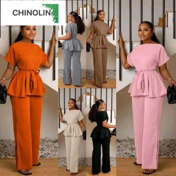 Material Up And Down Trouser For Ladies, Female Top And Trouser Styles, Satin Top And Trousers Outfit, Official Tops For Ladies, Female Trouser And Top, Native Trouser And Top For Ladies, Trouser And Top Styles For Ladies, Material Trouser And Top For Ladies, Kampala Trouser And Top For Ladies