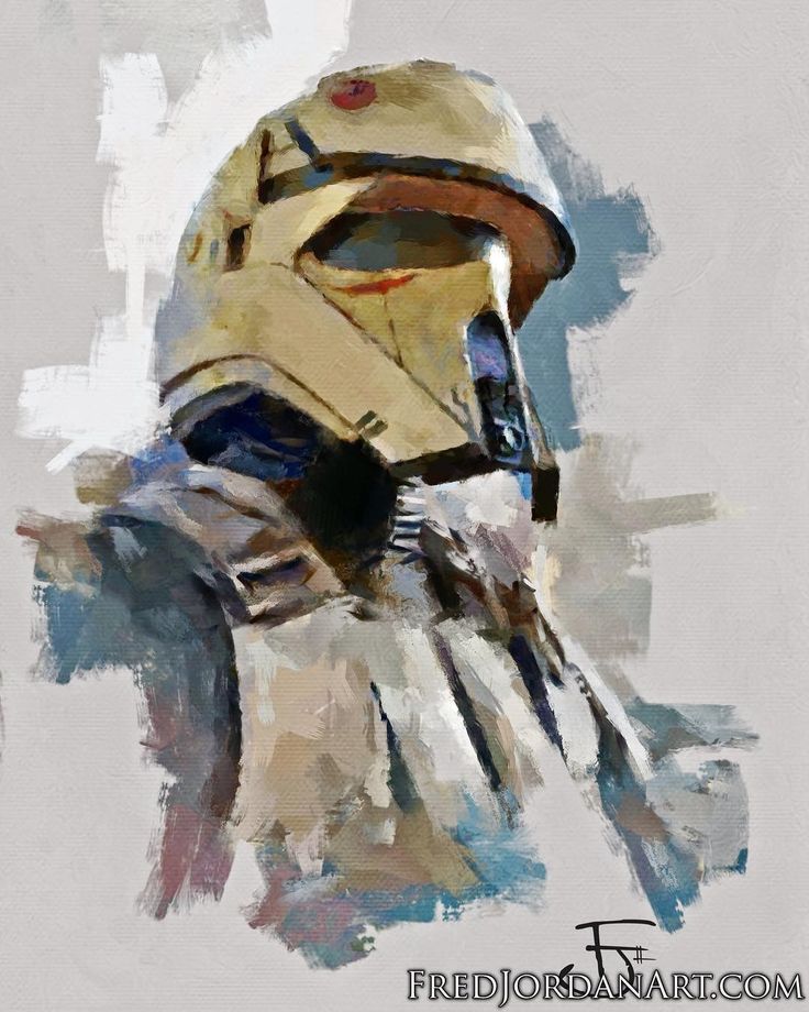 a painting of a person wearing a helmet