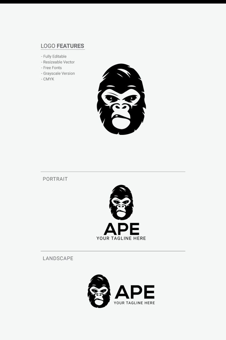 the gorilla logo is designed to look like it has an ape face on it's head