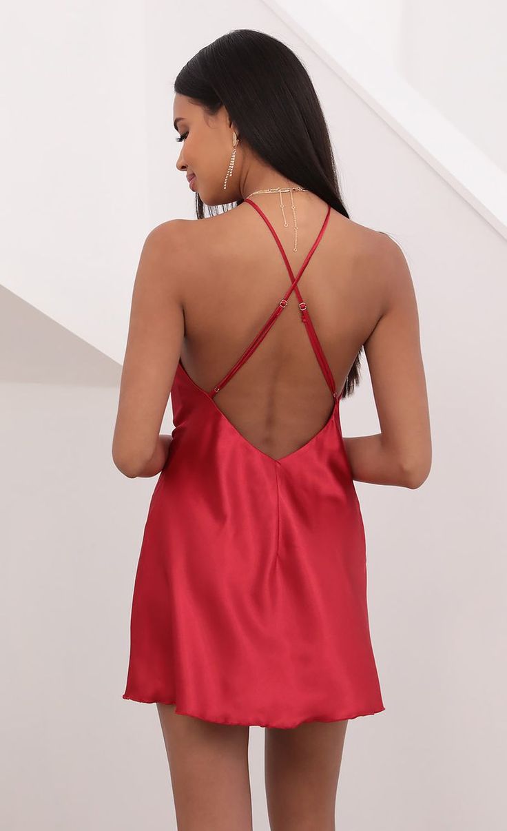 Liliana Halter Satin Slip Dress in Red | LUCY IN THE SKY Red Dance Costumes, Red Halter Dress, Cute Sandals, Satin Mini Dress, Satin Slip, Satin Slip Dress, Red Satin, Satin Dress, Time Of The Year