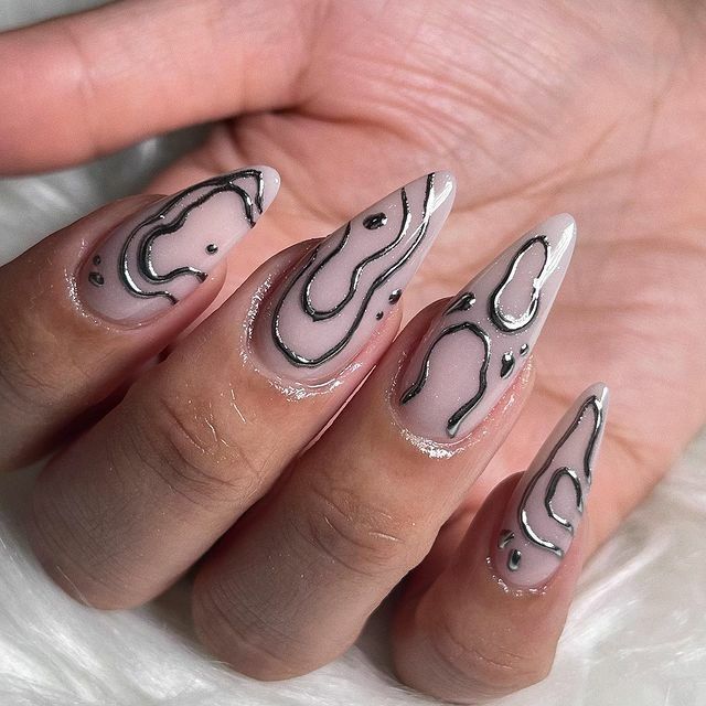 Nails With Black Swirls, Nail Poses, Biab Nails, Subtle Nails, Simple Gel Nails, Beauty Aesthetic, Glamorous Nails, Nail Colours, Pretty Gel Nails