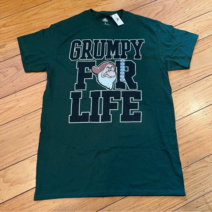 Disneyland Parks Shirt “Grumpy For Life” Green Shirt With Grumpy On The Chest Adult Size M Nwt Never Worn Comes From Pet Free Smoke Free Home Open For Offers Disney Park Shirts, Disney Shirts Men, Disneyland Parks, Black Panther Shirt, Disney Tee Shirts, Panther Shirts, Disney World Characters, Walt Disney Mickey Mouse, Marvel Tshirt