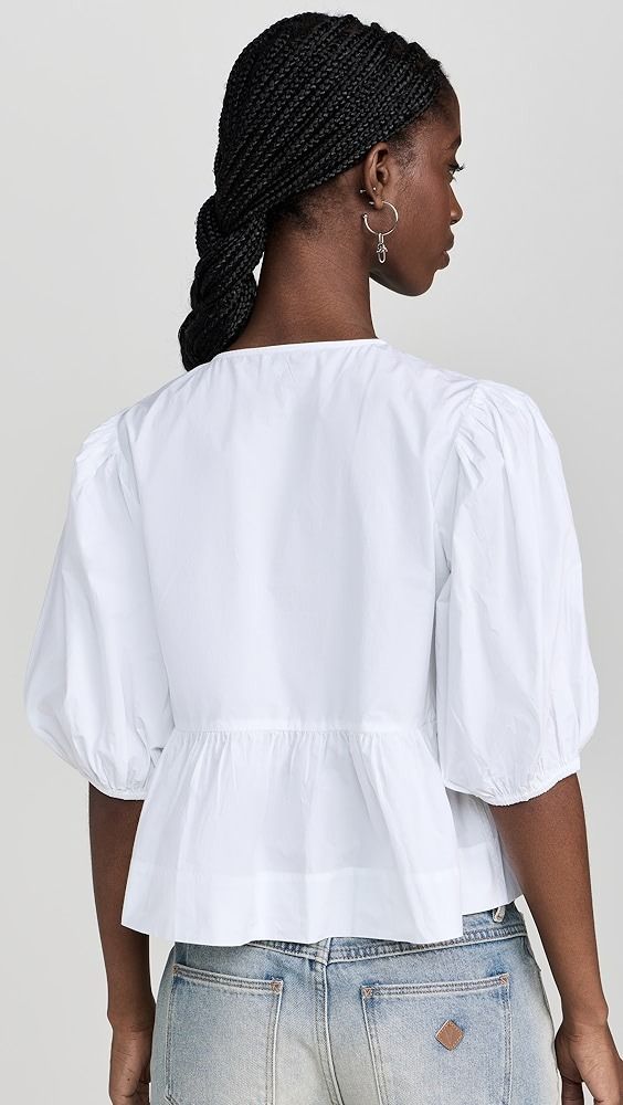 GANNI Cotton Poplin Peplum Blouse | Shopbop Peplum Blouse, Cotton Poplin, New Arrivals, Free Shipping