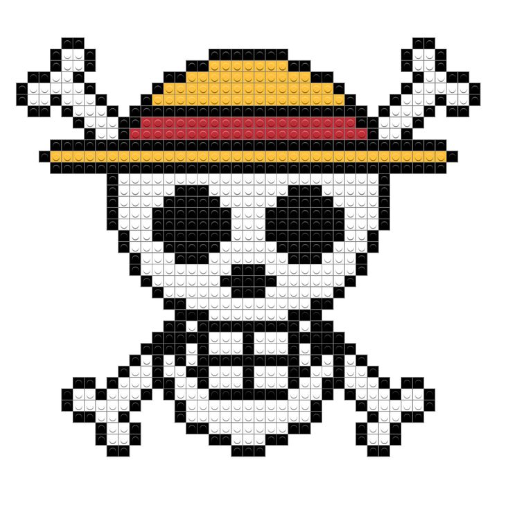 a cross stitch skull wearing a hat