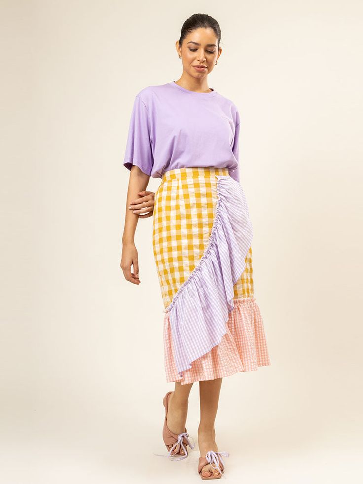 Make a statement with our luxurious Daisy Ruffled Skirt, crafted from upcycled cotton and made with pockets and an elasticated back for ultimate comfort. The multicolor pattern elevates this piece to something truly special, perfect for elevating your look and making an unforgettable impression. Flowy Cotton Skirt For Day Out, Multicolor Cotton Skirt For Day Out, Cotton Ruffled Tiered Skirt, Cotton Pleated Skirt For Day Out, Cotton Long Skirt For Day Out, Cotton Skirted Bottoms With Patchwork, Cotton Asymmetrical Skirt For Day Out, Cotton Gathered Skirt For Day Out, Multicolor Ruffled Skirt For Day Out