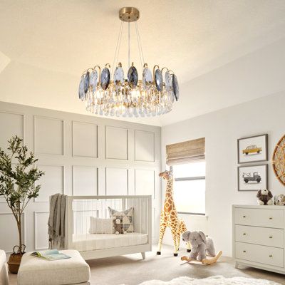 House of Hampton® Fazeli 6 - Light Crystal Cylinder Chandelier with Crystal Accents | Wayfair