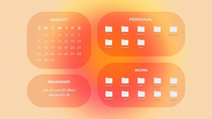 an orange and pink calendar with squares on the front, two different times in each