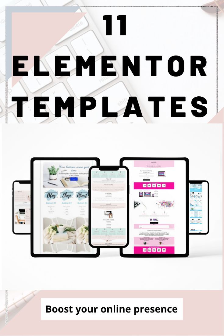 the 11 elementor templates to use for your website or email marketing campaign, with text overlay