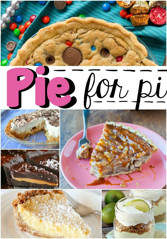 pies for pie collage with the words pie for pie on top and below