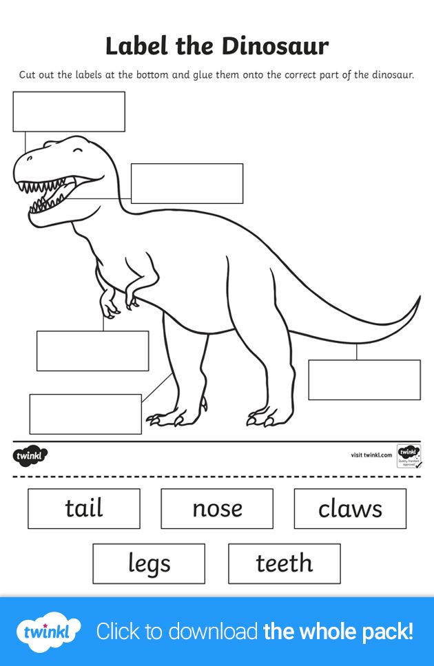 a dinosaur worksheet with the words label the dinosaur