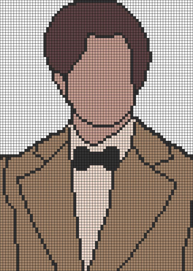 an image of a man in a suit and bow tie on a pixellated background