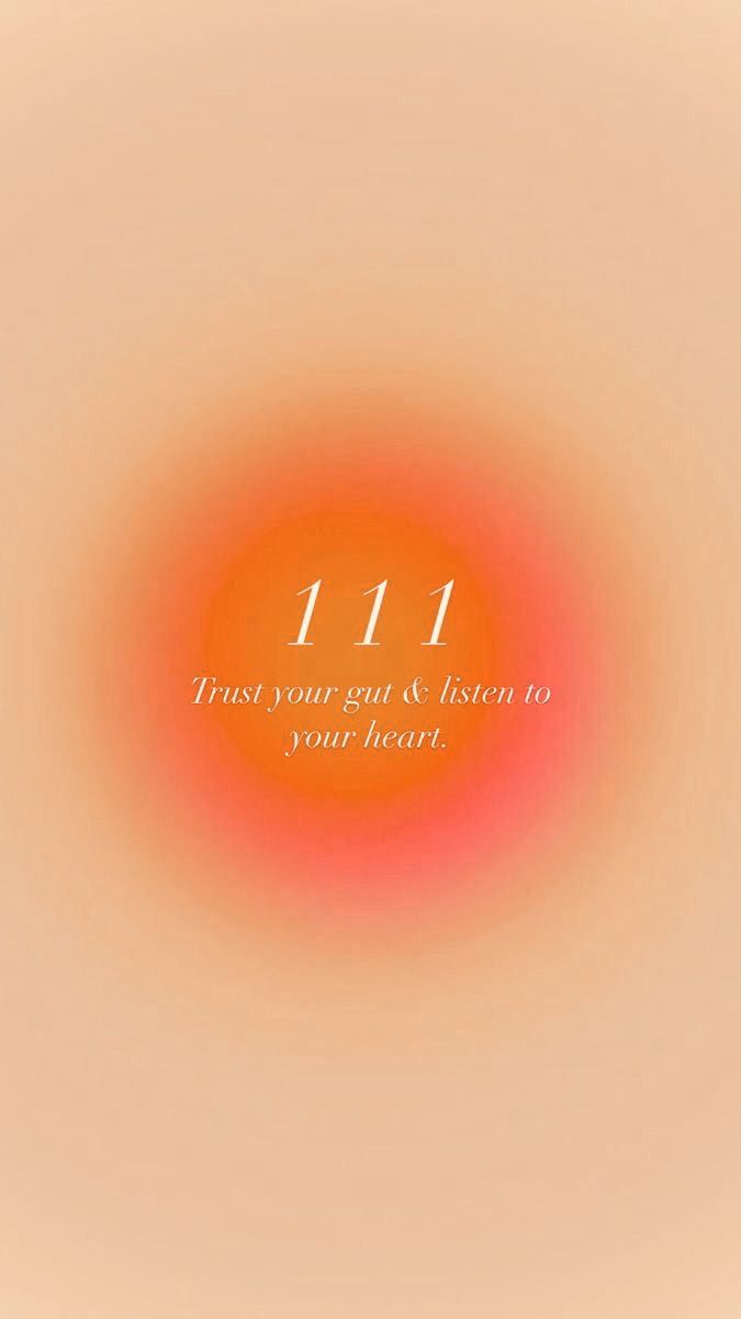 an orange circle with the words 11 11 trust your gut and listen to your heart