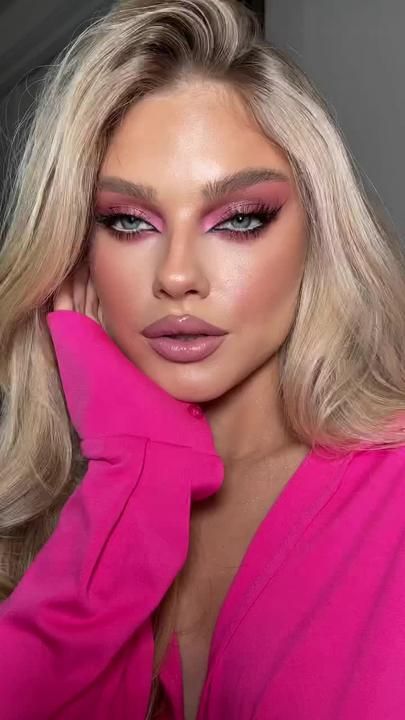 Pink Makeup Eyeshadow, Glamorous Makeup Looks, Makeup Eyeshadow Looks, Natural Prom Makeup, Mekap Mata, 20 Makeup, Barbie Ideas, Barbie Makeup, Swag Makeup