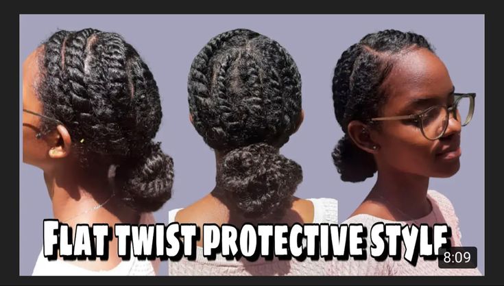 Flat Twist Protective Hairstyles, Flat Twist Low Bun Natural Hair, Flat Twist Protective Styles, Flat Twist Low Bun, Low Manipulating 4c Hair Styles, Flat Twist Bun, Twist Protective Styles, Quick Protective Styles For Natural Hair, Low Tension Natural Hairstyles