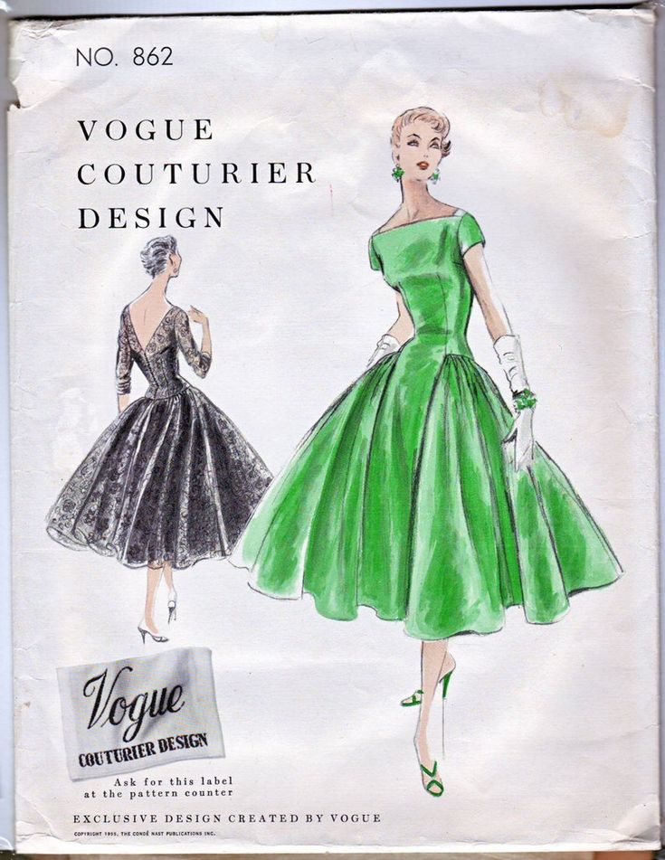 an old fashion sewing pattern for a dress