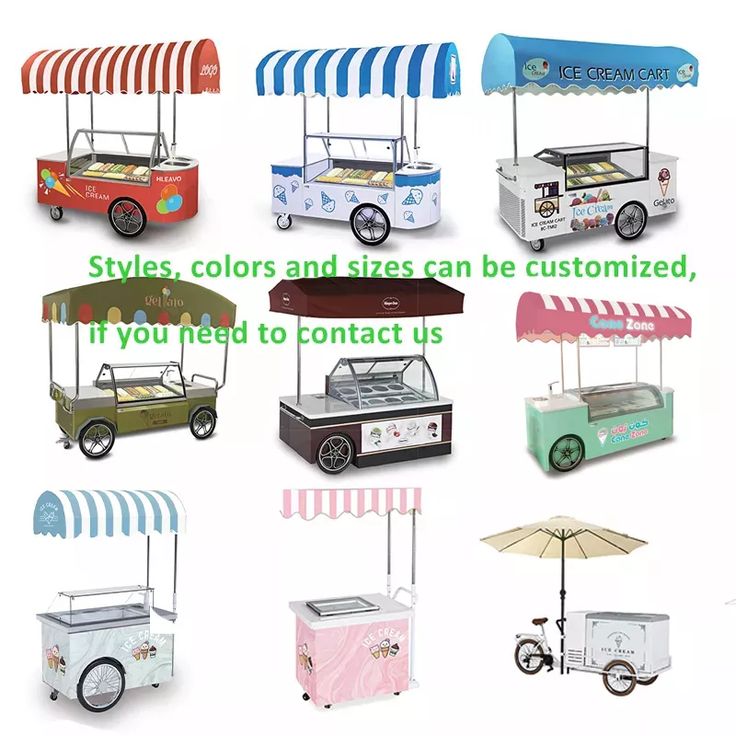 an assortment of food carts with different colors and sizes can be customized, if you need to contact us