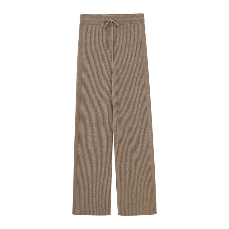 Break the boundary between home wear and outerwear with our Flare Knitted Pants – a classic style made from luxuriously soft cashmere and wool, these are perfect for lazy days at home yet elevated enough for elegant outfits to wear out of the house. | NEIWAI Flare Knitted Pants In Brown Cashmere/Wool, Size Large | Warm | Loose Fit | Comfort | Knit | Breathable | Relaxed | Elegant | Soft Cozy Cashmere Bottoms For Winter, Casual Cashmere Sweatpants For Fall, Casual Fall Cashmere Sweatpants, Fall Cashmere Sweatpants For Loungewear, Casual Wool Pants For Loungewear, Cozy Cashmere Bottoms For Fall, Cozy Cashmere Lounge Bottoms, Elegant Wool Bottoms For Loungewear, Elegant Cashmere Loungewear Bottoms