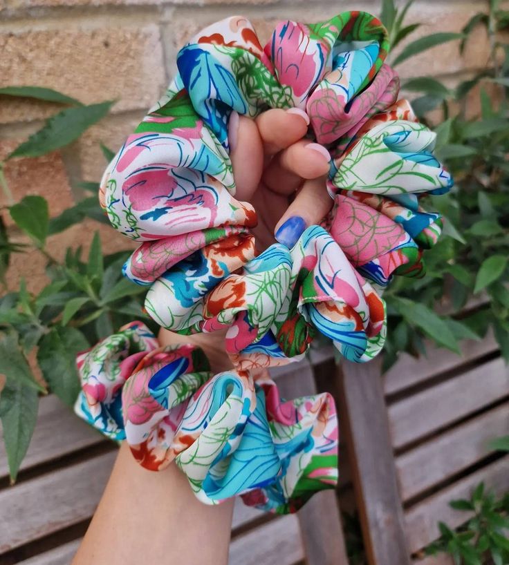 "Add luxury and elegance to your outfit with ours satin large scrunchies. High-quality scrunchies are not only stylish but also gentle on your hair and to avoid hair kinks, knots and creases during wear. All measure for a regular \"adult\" sized wrist and is perfect for adults and kids. These scrunchies are all cut and assembled by me ! Handmade! These cute and unique patterns are a perfect addition to any outfit. Please do not hesitate to contact me with any questions or concerns. I will respond with 1-2 days. NOTE: Scrunchies can take up to 3-5 business days at the latest to ship out but currently around 2-3 business days which do not include weekends. Also due to the fabric and designs, each Scrunchie may look slightly different than pictured!" Large Scrunchies, Satin Fashion, Scrunchie Hairstyles, Gifts For Girls, Unique Patterns, Hair Ties, Scrunchies, Etsy Accessories, Accessory Gift