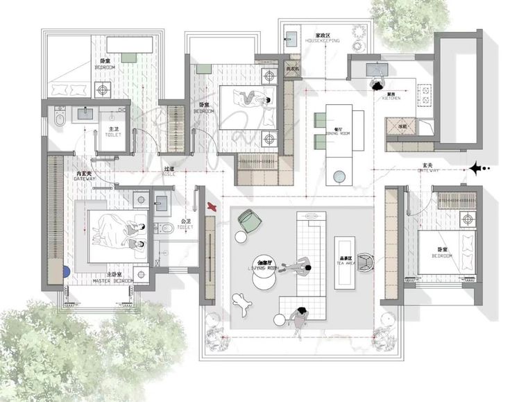 the floor plan for an apartment in china