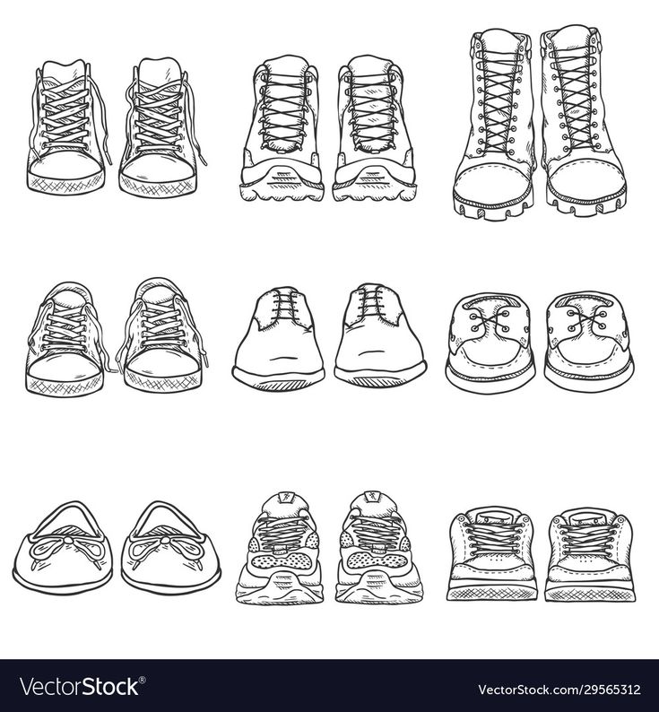 a set of different types of shoes in black and white stock photo - image 3497