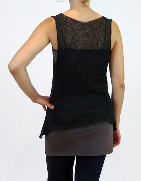 Knit tank Black Sleeveless Fine Knit Tank Top, Black Fine Knit Sleeveless Top, Black Sleeveless Fine Knit Top, Knitted Tank Top For Layering, Knit Tank Top For Layering, Fitted Knit Vest Top For Layering, Fitted Knitted Tank Top, Stretch Knit Tank Top, Knitted Sleeveless Tank Top For Layering