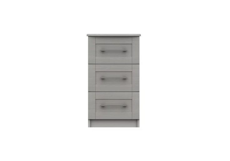 a tall gray cabinet with five drawers