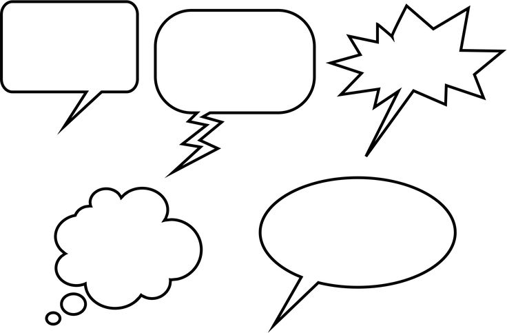 three speech bubbles with different shapes