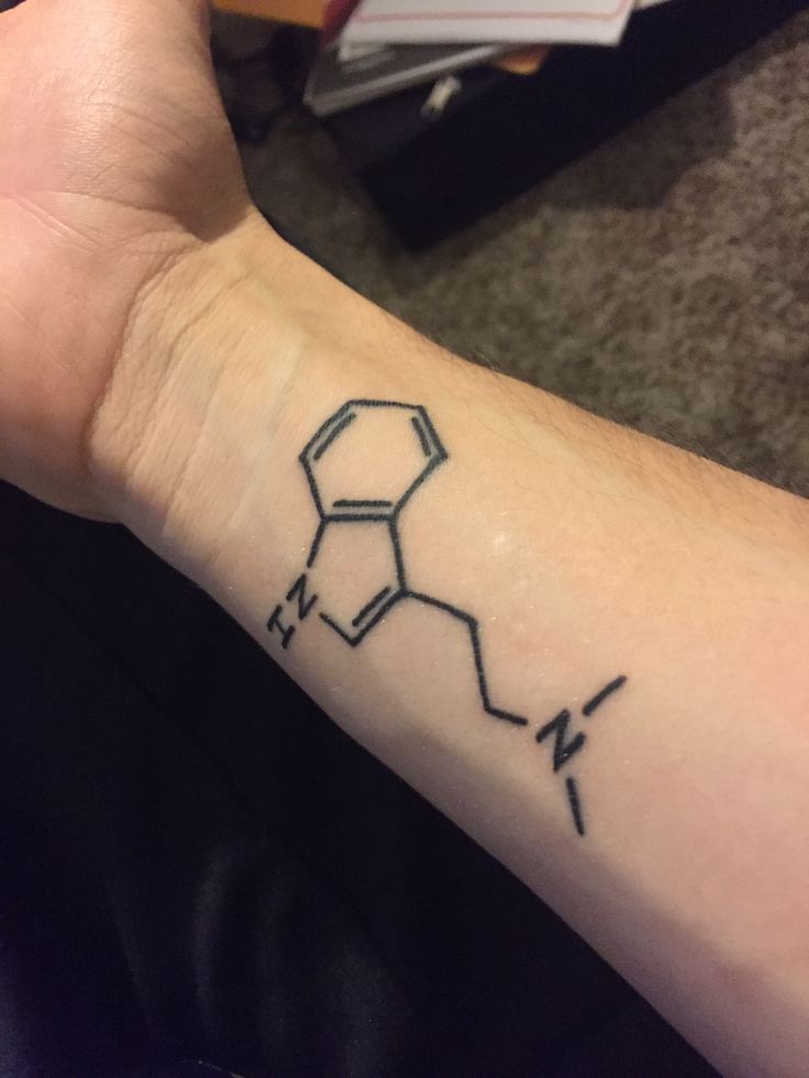 a person's arm with a tattoo on it that has the chemical symbol for hydrogen