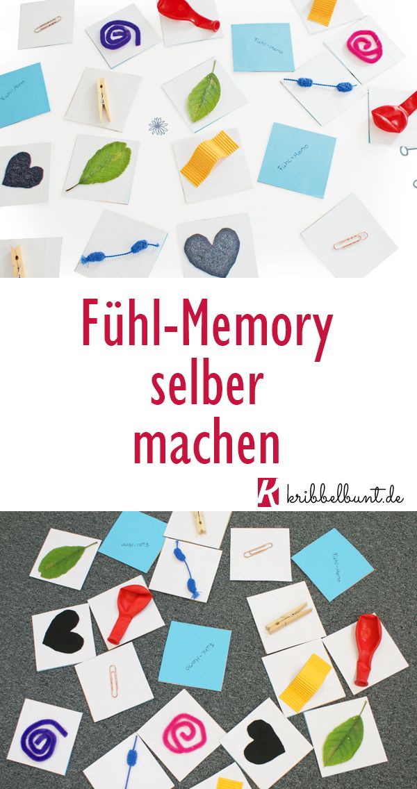 the words fun memory selber machen are placed on top of cards