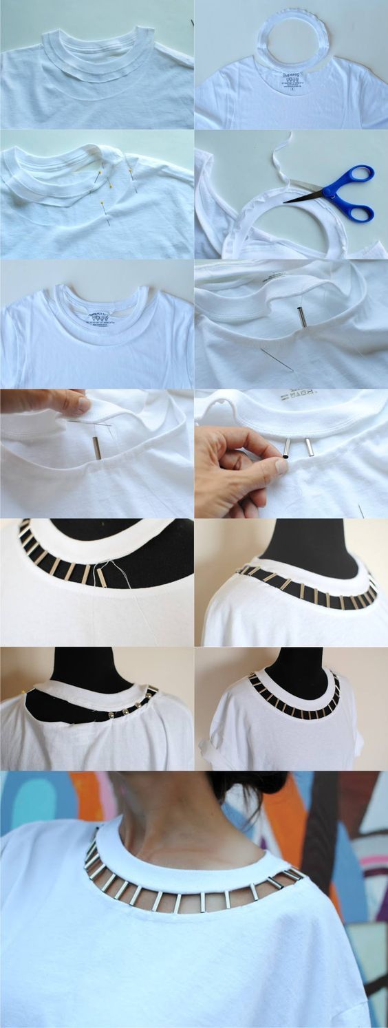 the process to make a t - shirt with scissors