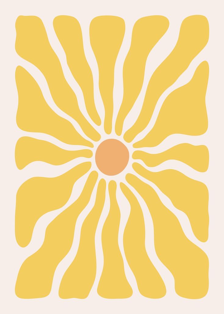 an orange and yellow flower on a white background with the sun in it's center