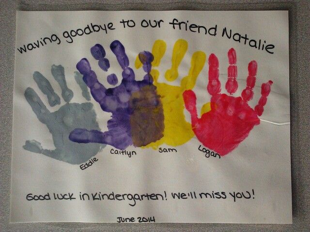 a sign with hand prints on it that says, we are going goodbye to our friend natalie