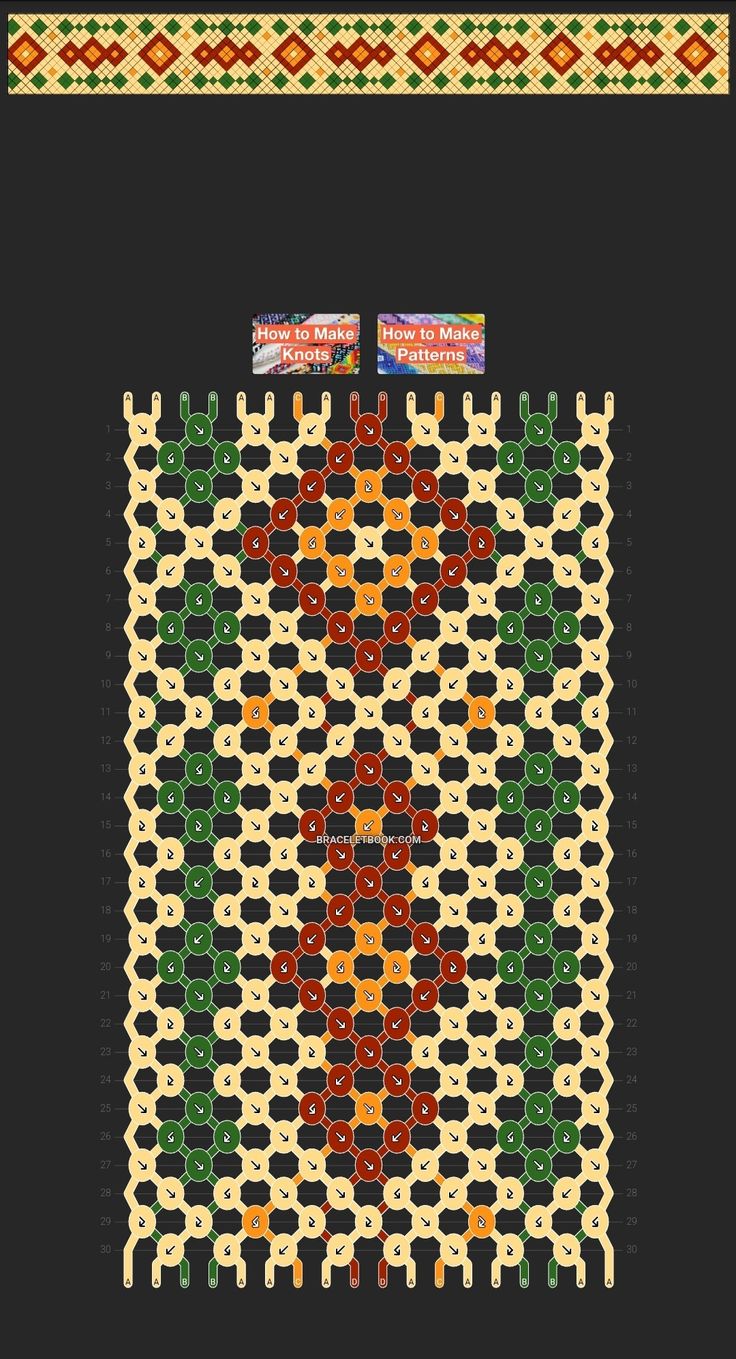 a cross - stitch pattern with different colors and patterns on it, including an arrow