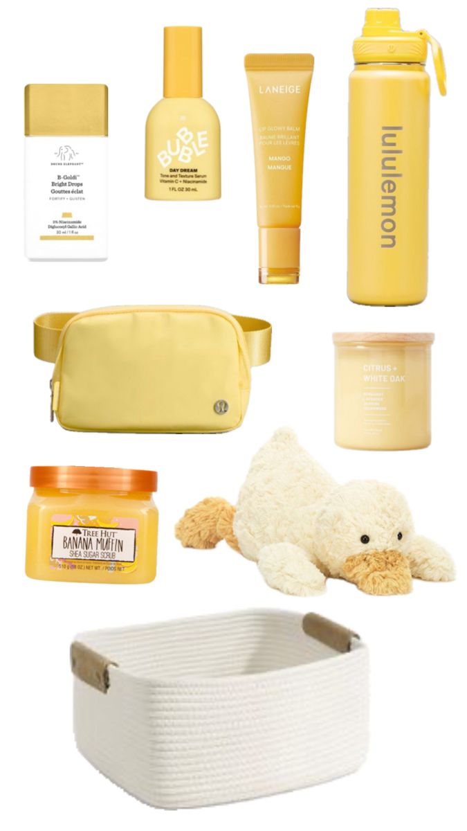 the contents of a travel bag including a teddy bear, toiletries and other items