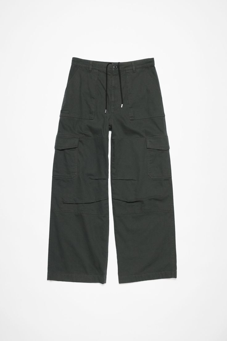 Casual trousers are cut to a relaxed fit with a mid waist, straight leg and long length. Detailed with cargo pockets and reinforced knee panels. Crafted from twill ripstop cotton blend. FN-MN-TROU000944 Techwear Wide Leg Cargo Pants With Patch Pockets, Combat Cotton Cargo Pants, Streetwear Straight Cargo Pants With Patch Pockets, Straight Cargo Pants With Patch Pockets For Streetwear, Relaxed Fit Cotton Combat Parachute Pants, Wide Leg Cargo Pants With Functional Pockets For Outdoor, Combat Style Cotton Cargo Jeans With Patch Pockets, Utility Parachute Pants With Cargo Pockets, Techwear Straight Leg Cargo Pants