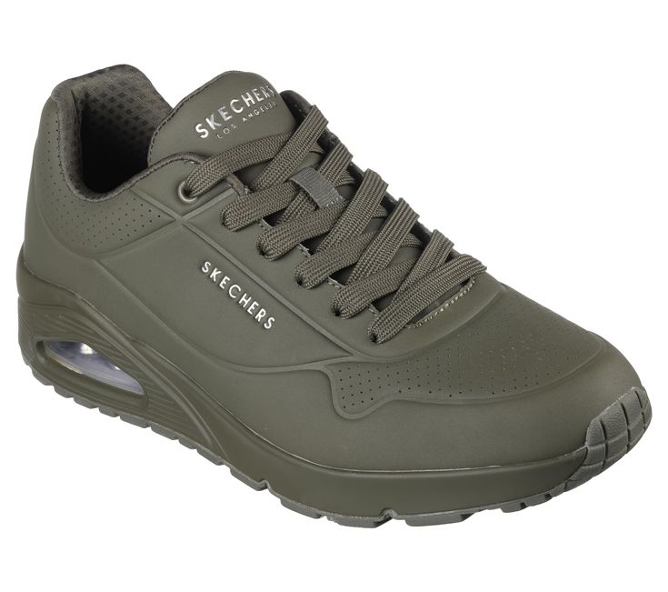 PRICES MAY VARY. Skechers Air-Cooled Memory Foam cushioned comfort insole Skech-Air visible air-cushioned midsole Flexible rubber traction outsole Smooth synthetic 'durabuck' perforated upper Classic lace-up fashion sneaker design Sneaker Design, Wide Shoes, Waterproof Shoes, On Air, Skechers Women, Fashion Joggers, School Shoes, Slipper Boots, Athletic Sneakers